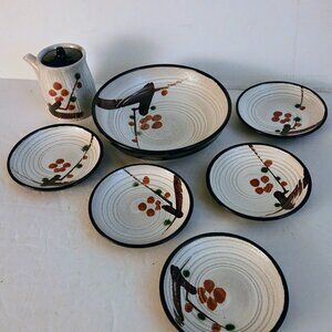 8-Piece Set of Hand-Painted Japanese Serving Dishes